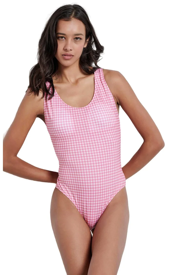 Costum de baie dama,  Poliester/Elastan, Roz,