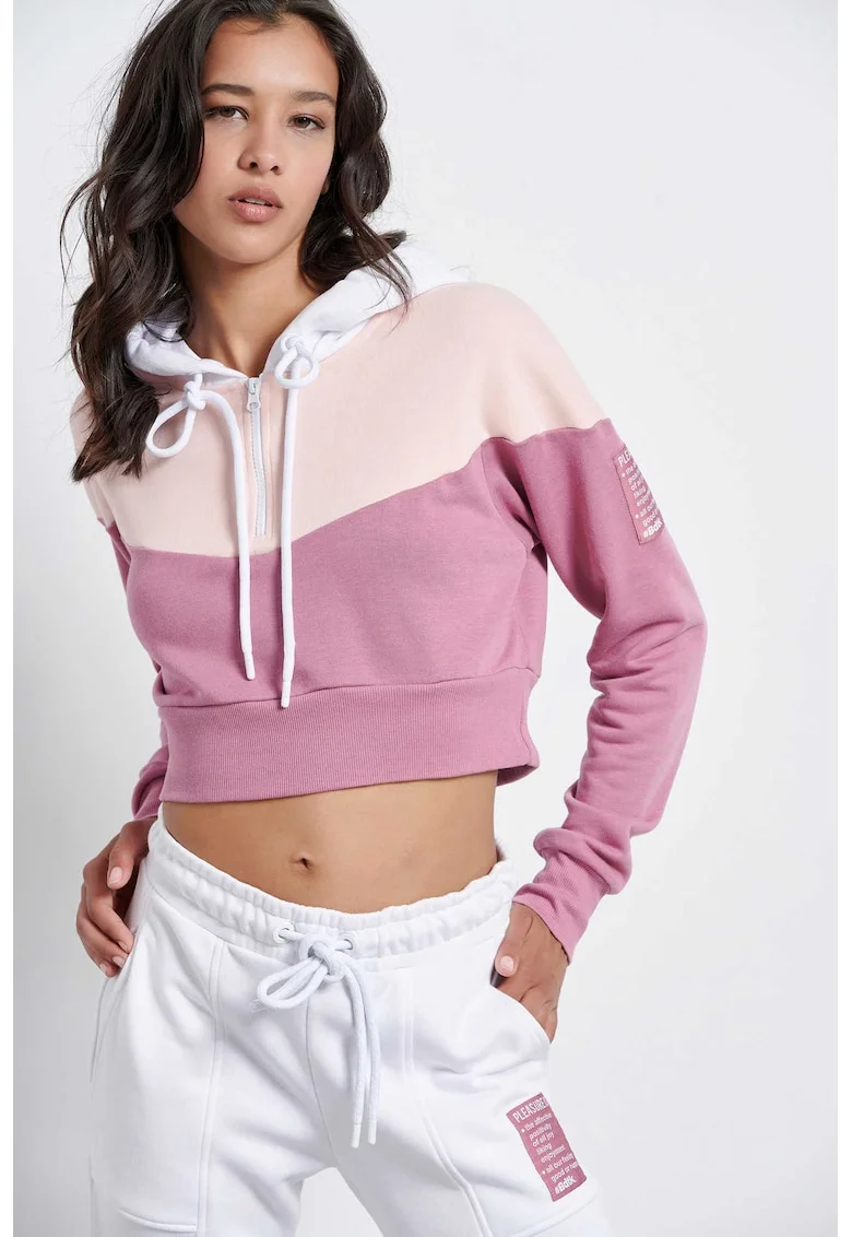 Bluza dama  FADINGCOLORS, maneca lunga, decupata, elastic, bumbac