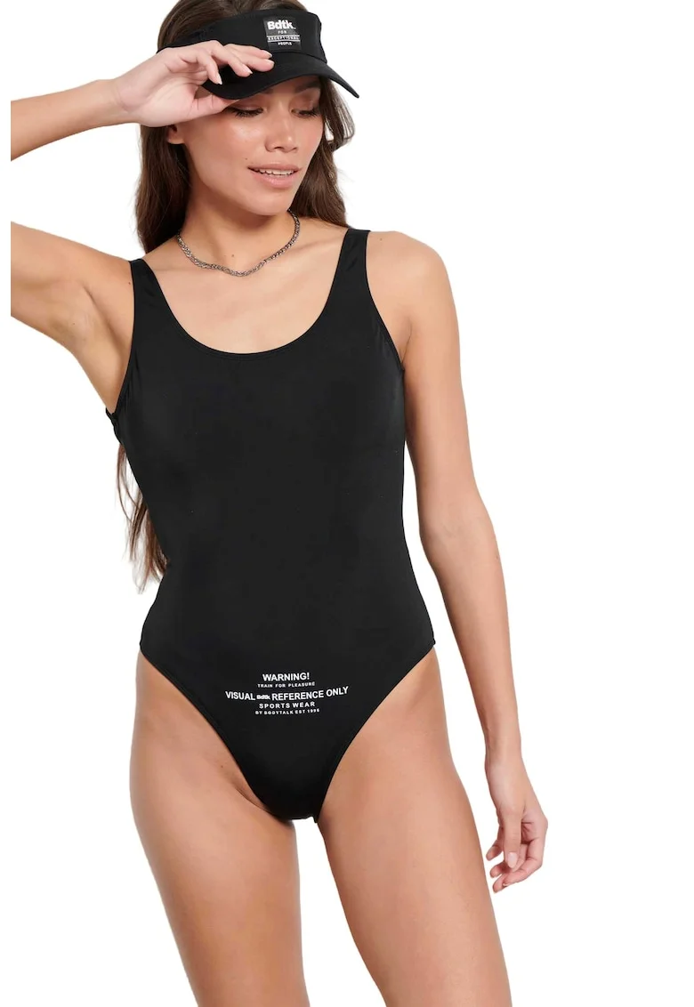 Costum de baie dama,  o piesa, negru, bumbac/poliester