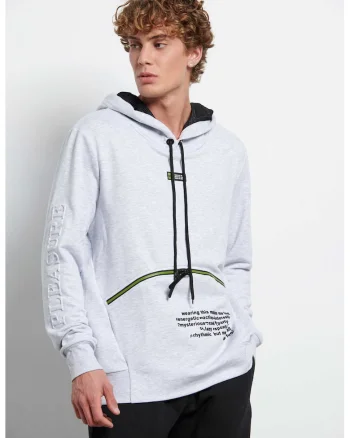 Hanorac barbati  MOREFUN, gri melanj, material confortabil,