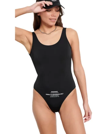 Costum de baie dama  deschizatura mare pe spate, negru, bumbac, poliester,