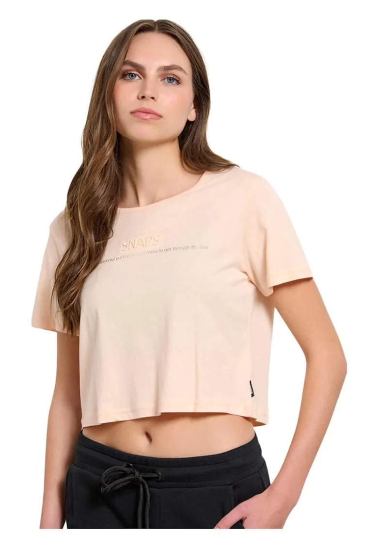 Tricou scurt dama  portocaliu, modal si bumbac