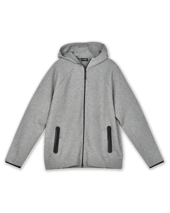 Hanorac barbat Bdtk, gluga, slim, gri, bumbac