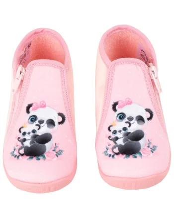 Papuci copii  GRAFF-9802, bumbac, talpa flexibila, roz,