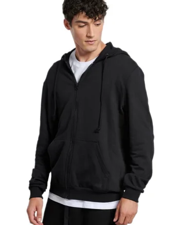 Hanorac  barbati, negru, 100% bumbac, cu snururi si buzunare laterale,