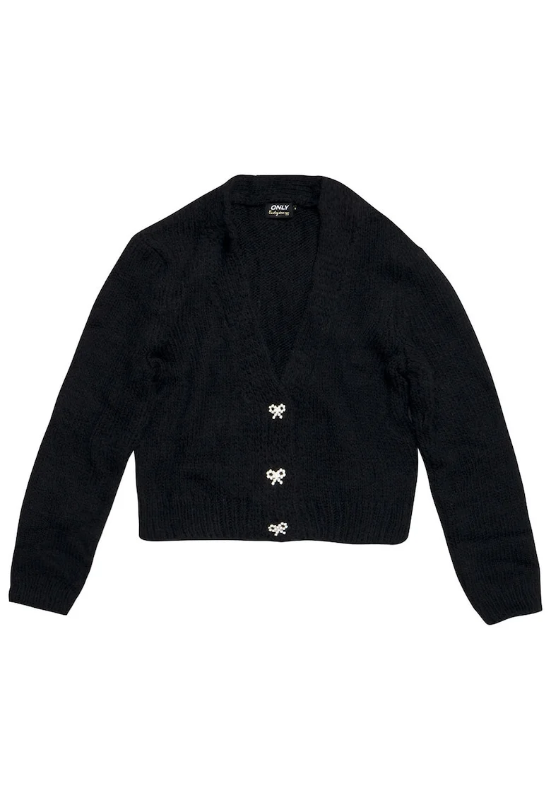 Cardigan dama  negru, acril, poliamida, poliester