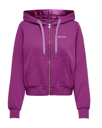 Hanorac  croiala regulata, buzunar frontal, bumbac 60, Violet