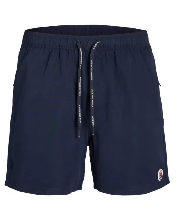 Pantaloni scurti de baie  bleumarin, croiala clasica, din materiale reciclate