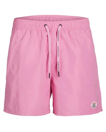 Pantaloni scurti de baie  croiala clasica, roz, poliester reciclat