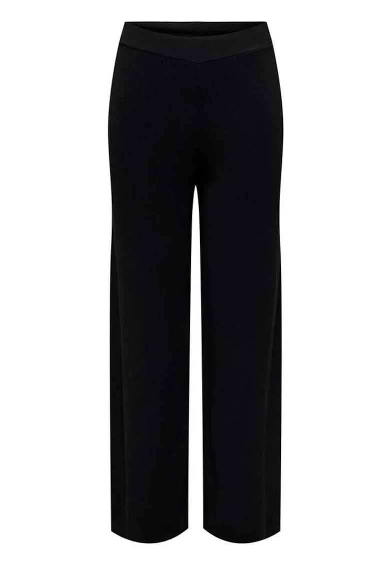 Pantaloni dama  tricotati, confortabili, negru, 100% poliester
