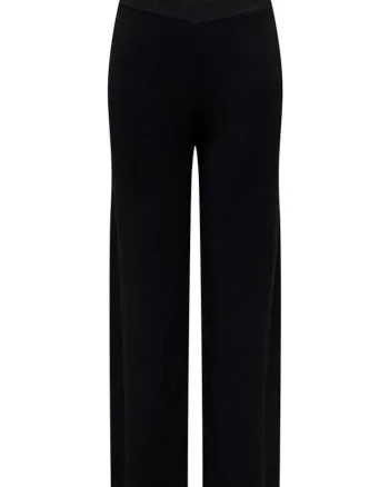 Pantaloni dama  tricotati, confortabili, negru, 100% poliester
