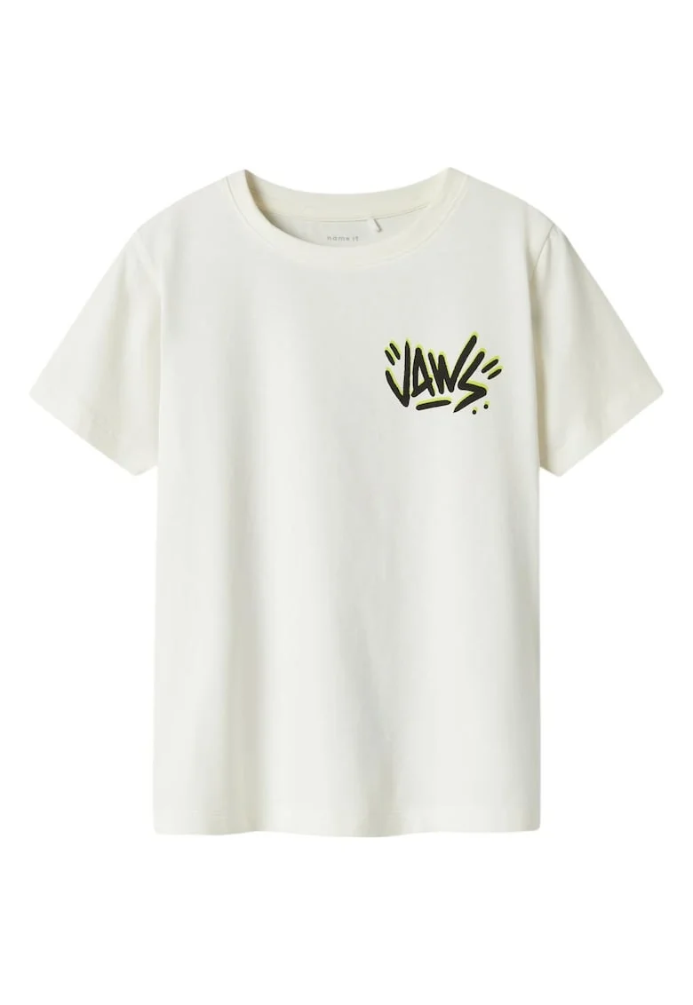 Tricou pentru copii  alb, bumbac, maneca scurta, croiala regulata