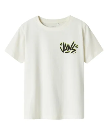 Tricou pentru copii  alb, bumbac, maneca scurta, croiala regulata
