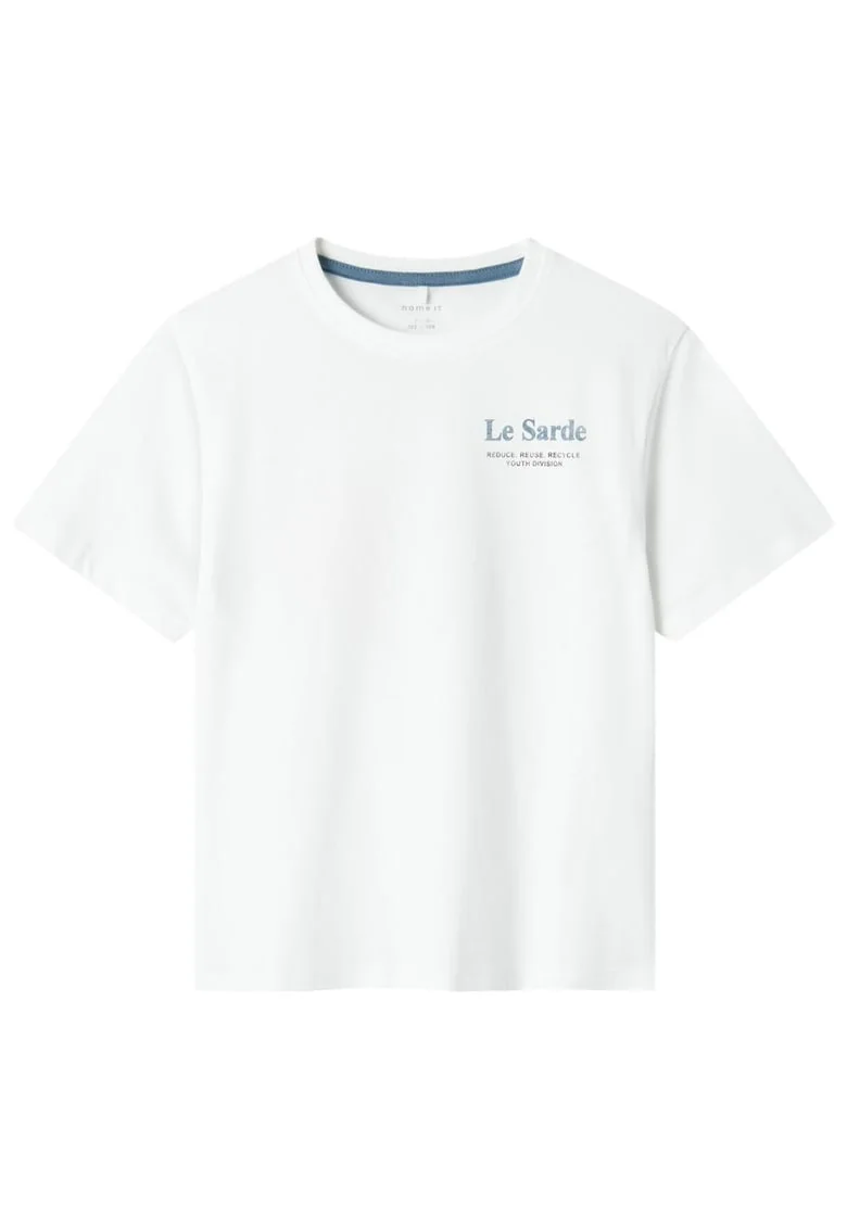 Tricou copii  maneca scurta, alb, bumbac organic si reciclat