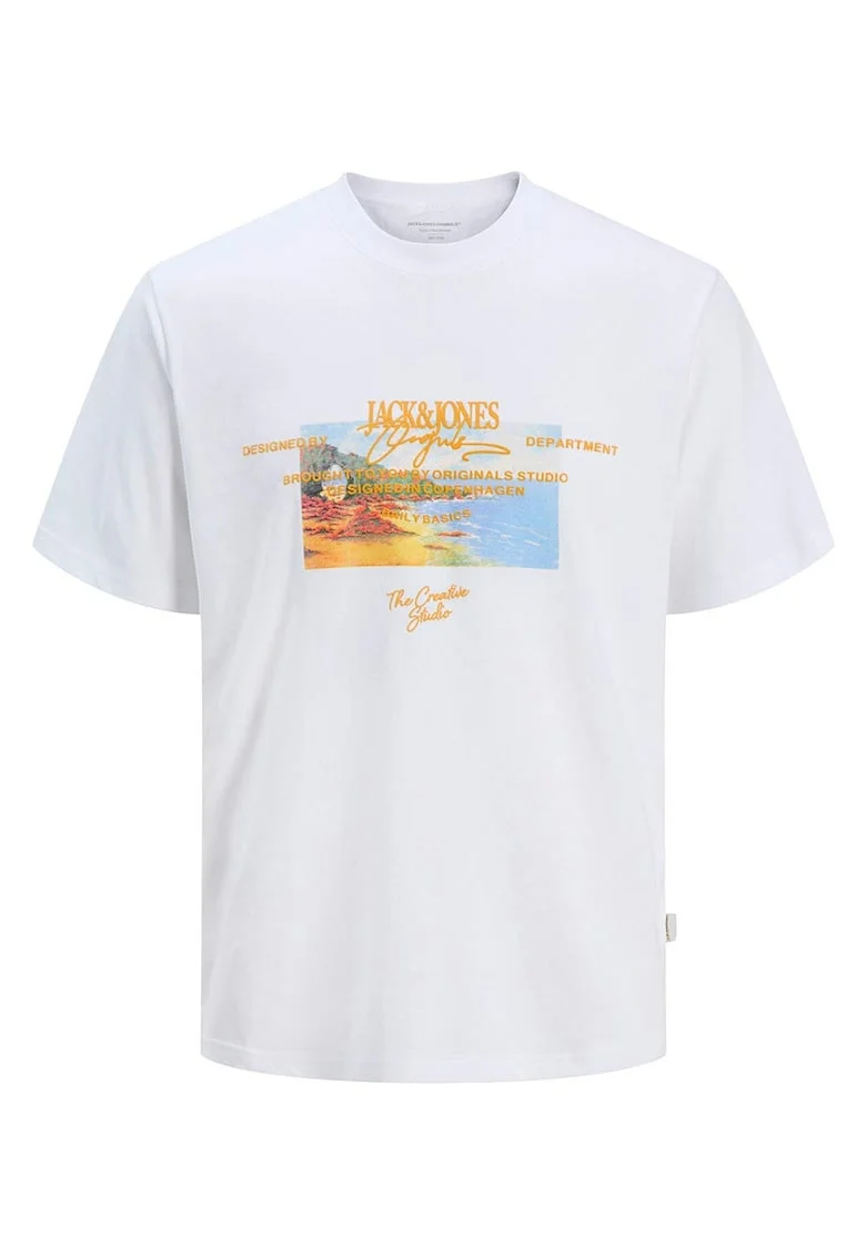 Tricou barbati,  maneca scurta, alb, bumbac