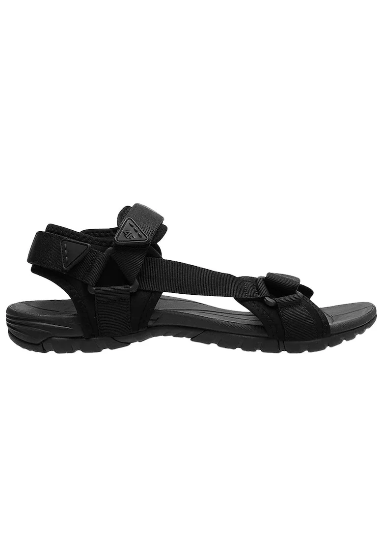Sandale barbati  curea velcro reglabila, talpa cauciuc, negru, poliester
