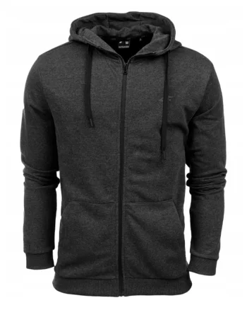 Hanorac sport cu fermoar,  Bumbac/Poliester, Gri,