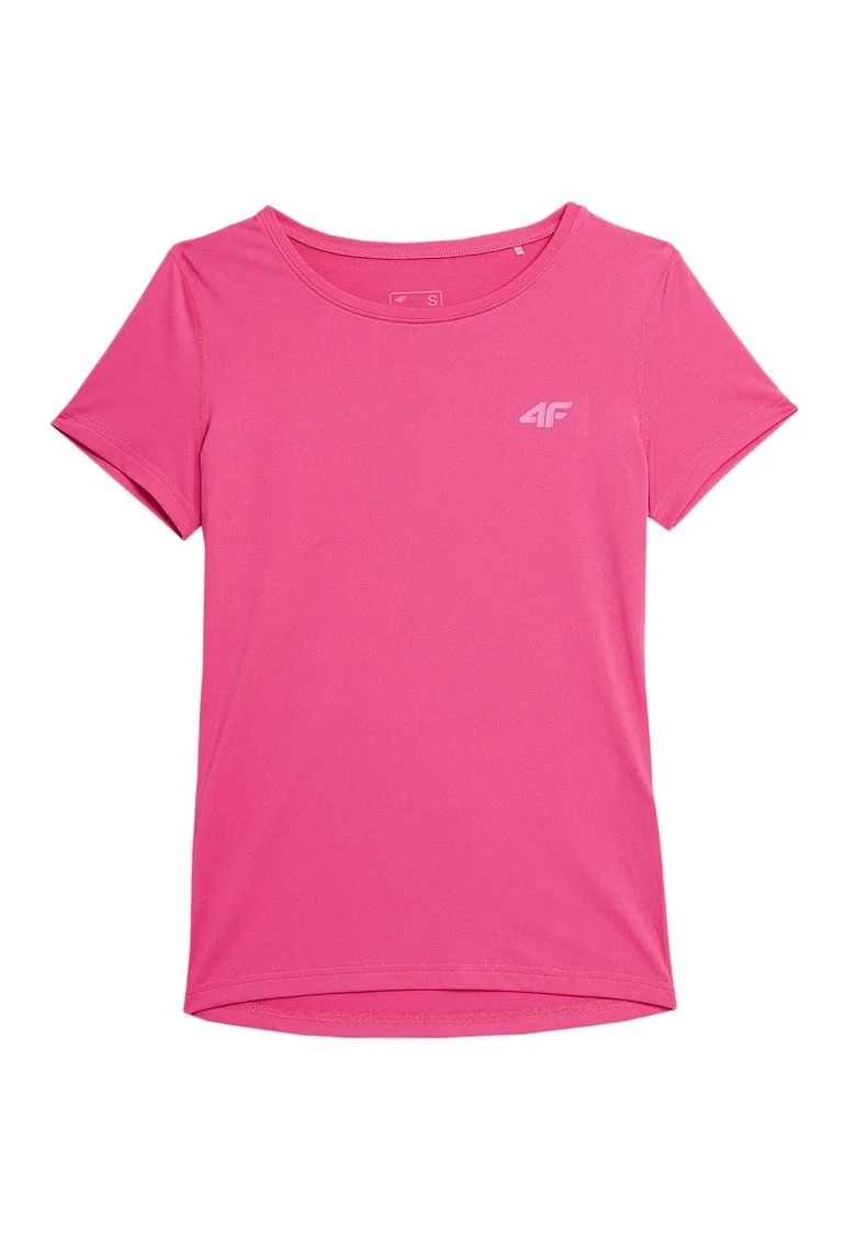 Tricou dama  slim fit, decolteu rotund, uscare rapida, roz, poliester-elastan