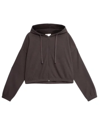 Cardigan dama  gluga cu snur, doua buzunare, bumbac/poliester