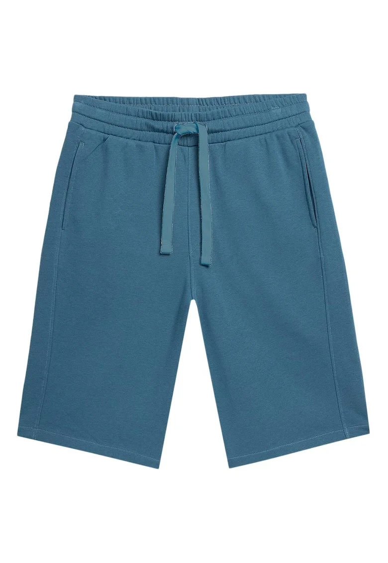 Pantaloni scurti  barbati, bleumarin, elastic cu snur, 2 buzunare, material bumbac/ poliester,