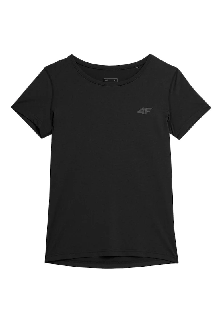 Tricou sport dama  slim fit, decolteu rotund, uscare rapida, Negru
