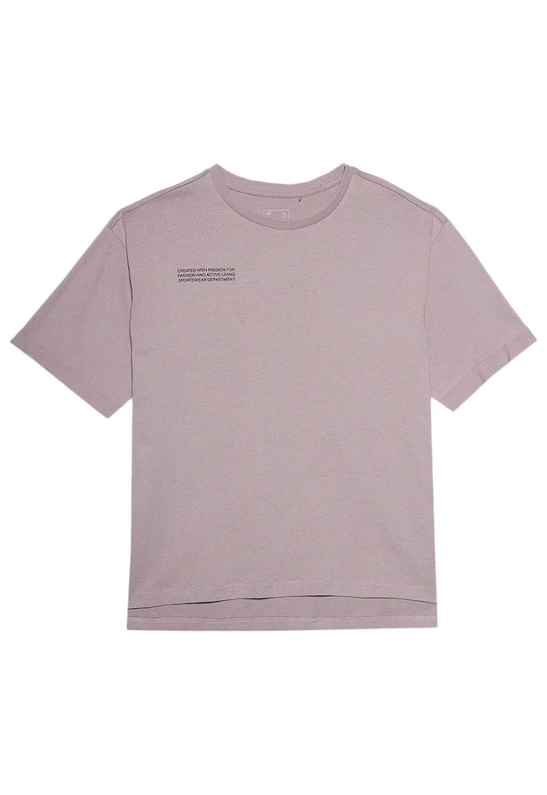 Tricou dama  maneca scurta, croiala regulata, decolteu rotund, bumbac, gri