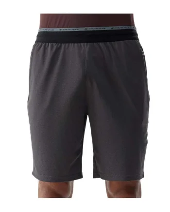 Pantaloni scurti  croiala regulata, talie elastica, poliester, Gri