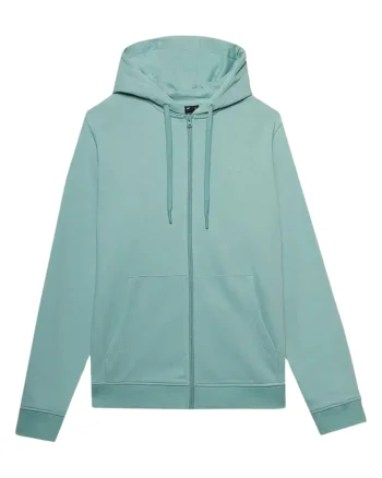 Hanorac  M0951-47S, bumbac cu gluga, fermoar, menta, Verde menta