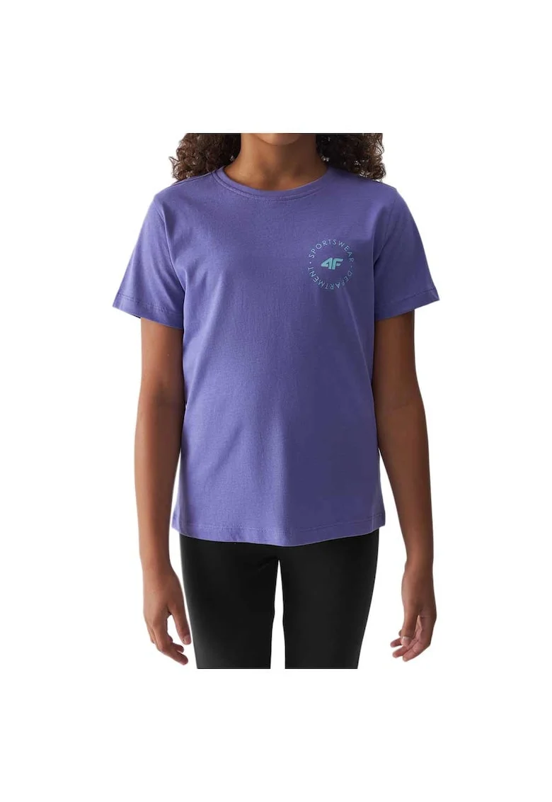 Tricou copii  bumbac, mov, maneca scurta, 4FJWAW24TTSHF1858
