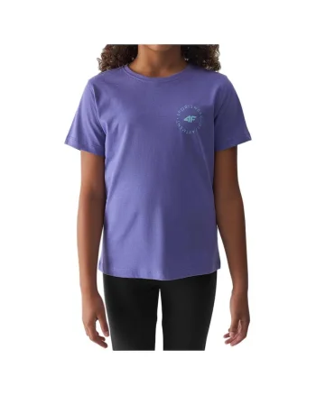 Tricou copii  bumbac, mov, maneca scurta, 4FJWAW24TTSHF1858