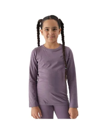 Bluza cu maneca lunga pentru copii  4FJWMM00TLONF318, bumbac, mov