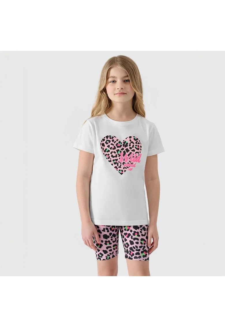 Tricou pentru fete, marca  din bumbac, culoare alb, Alb