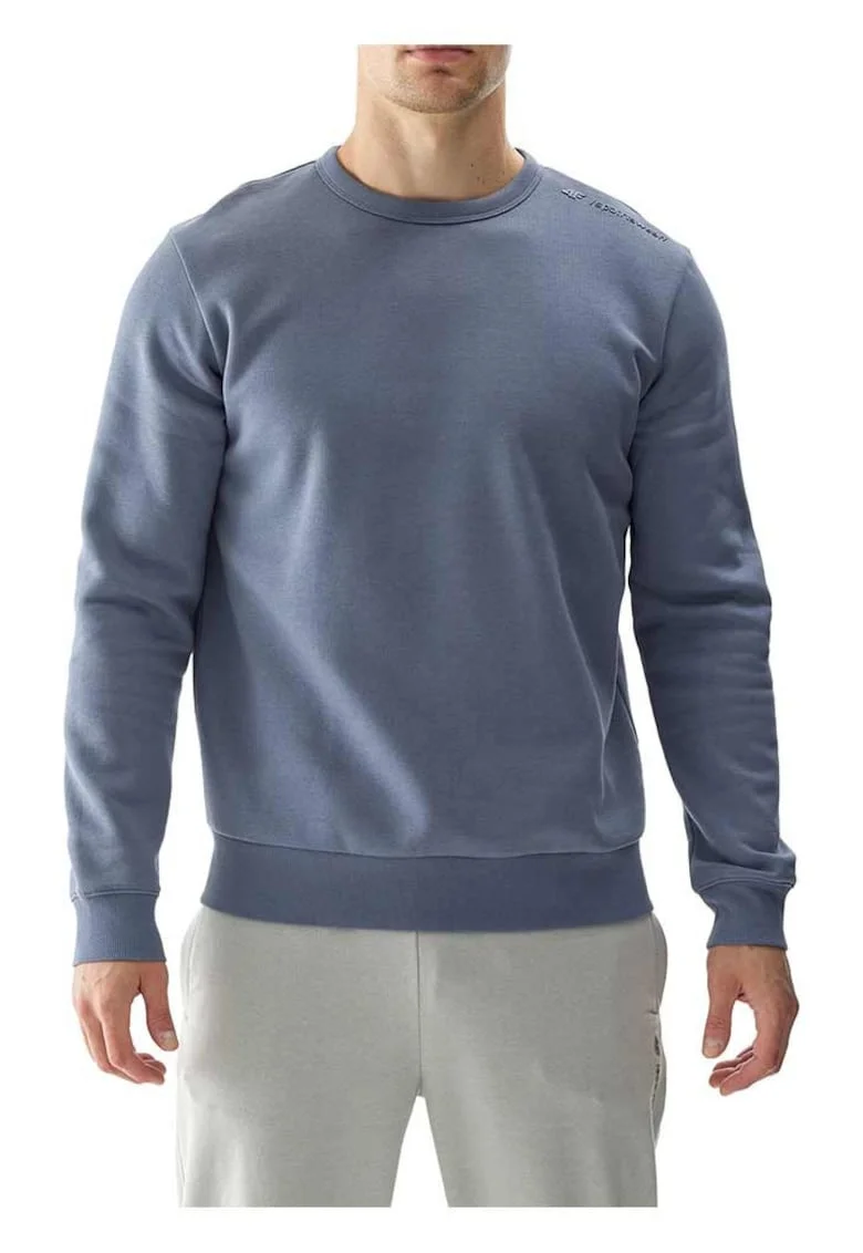 Bluza barbati  pufoasa, nervuri interioare, bumbac/poliester, albastru