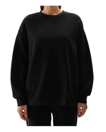 Hanorac unisex  croiala lejera, garnituri cu nervuri, bumbac, poliester, negru