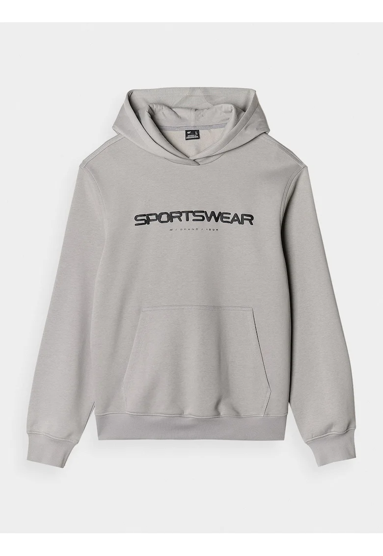 Hanorac Barbati  Gri SPORTSTYLE, Bumbac/Poliester, Gluga Integrata, Casual-Sport, Marimi S-3XL