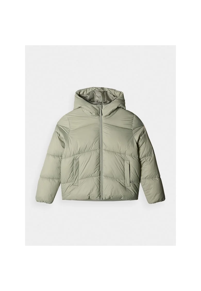 Geaca Puf Fete Verde Deschis  Junior, Marime 122, Croiala Oversize, Tehnologie 4FWarm, Sezon AW24