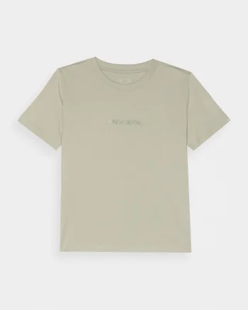 Tricou dama  imprimeu New Digital, masliniu/kaki, 100% bumbac