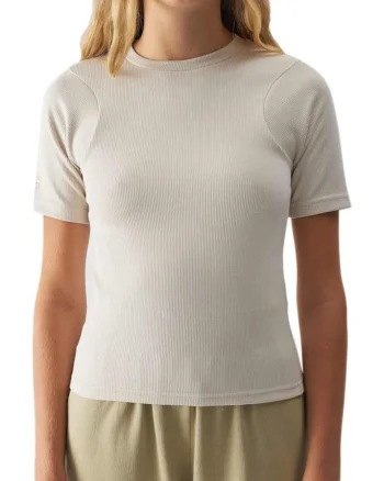 Tricou dama  mulat, poliester/modal, alb