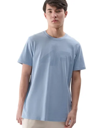 Tricou cu maneca scurta  barbati, albastru, bumbac