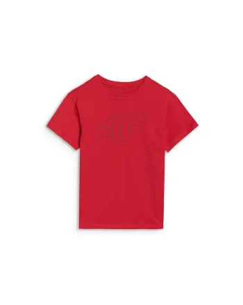 Tricou Oversize Baieti  Junior, Bumbac 100%, Rosu, Sportstyle, Marime 122, Imprimeu Logo Frontal, Sezon SS25