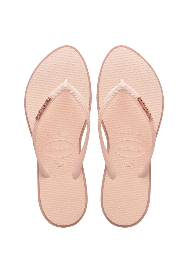 Slapi  roz, PVC, cauciuc, design elegant, barete subtiri