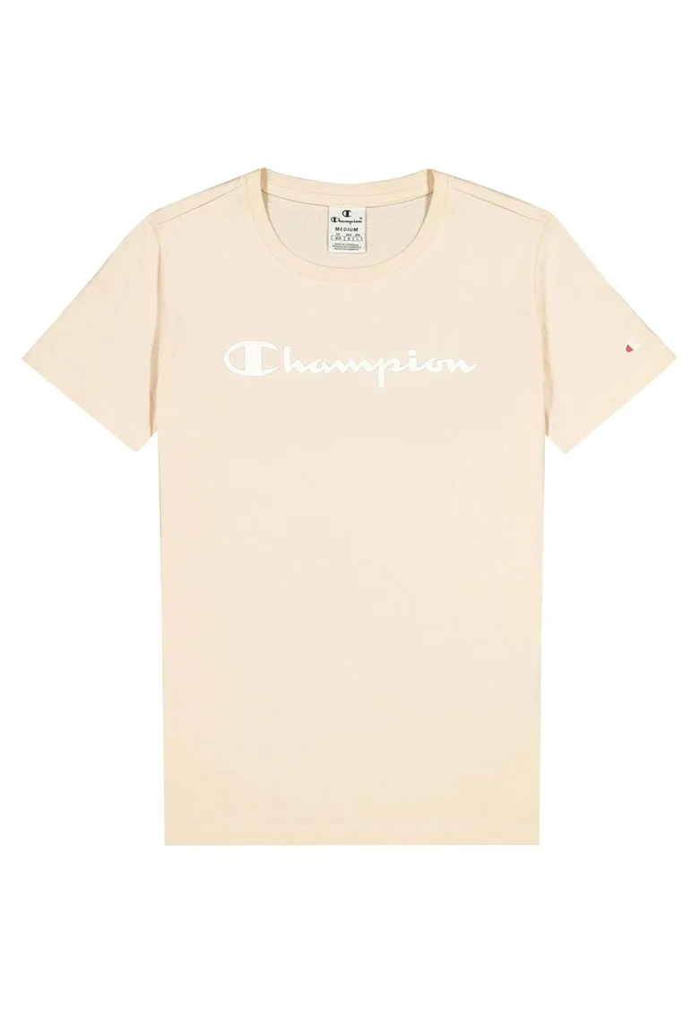 Tricou dama  decolteu rotund, textura moale, bumbac, bej