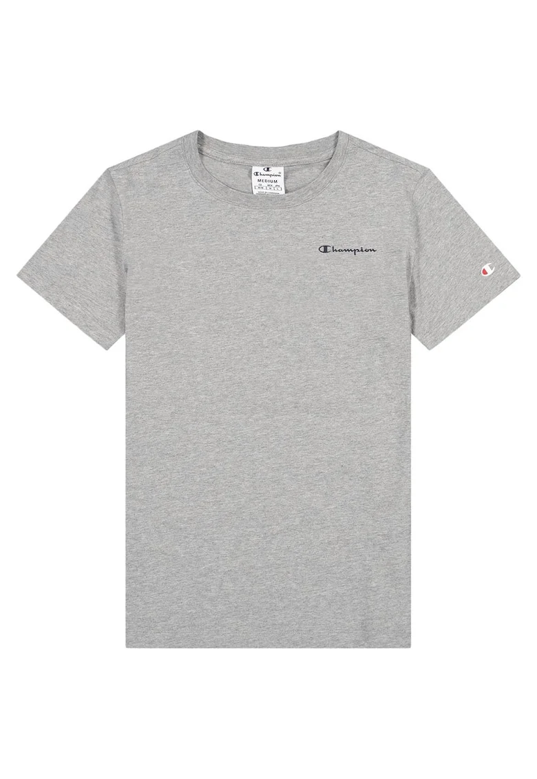 Tricou dama  croiala regulata, decolteu rotund, gri, bumbac