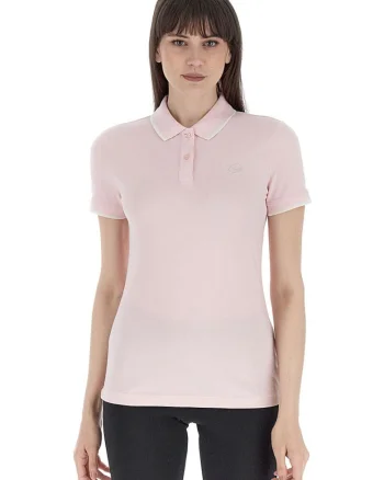 Tricou polo dama  elegant, bumbac, guler clasic, roz