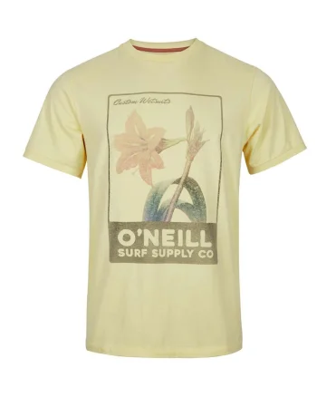 Tricou barbati  croiala lejera, decolteu rotund, galben, bumbac,