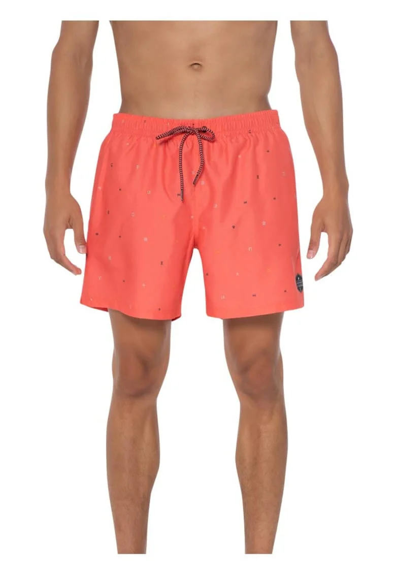 Costum de baie  croiala regulata, talie elastica, portocaliu, 100% poliester