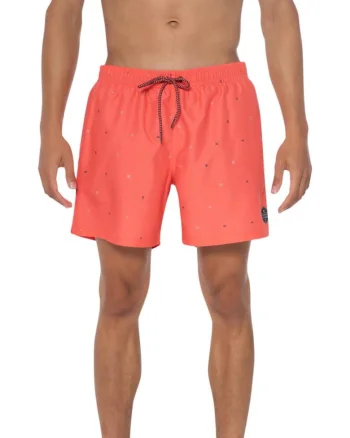 Costum de baie  croiala regulata, talie elastica, portocaliu, 100% poliester
