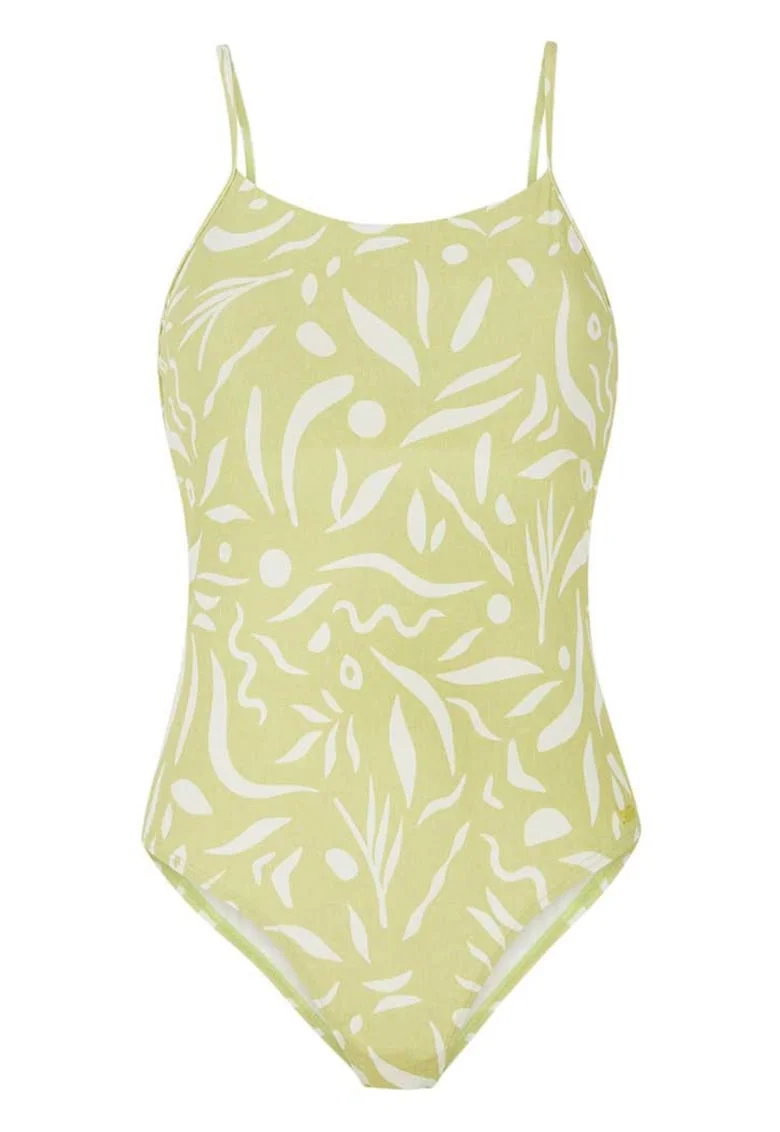 Costum de baie  PRTDjesh, galben, material reciclat, cupe detasabile