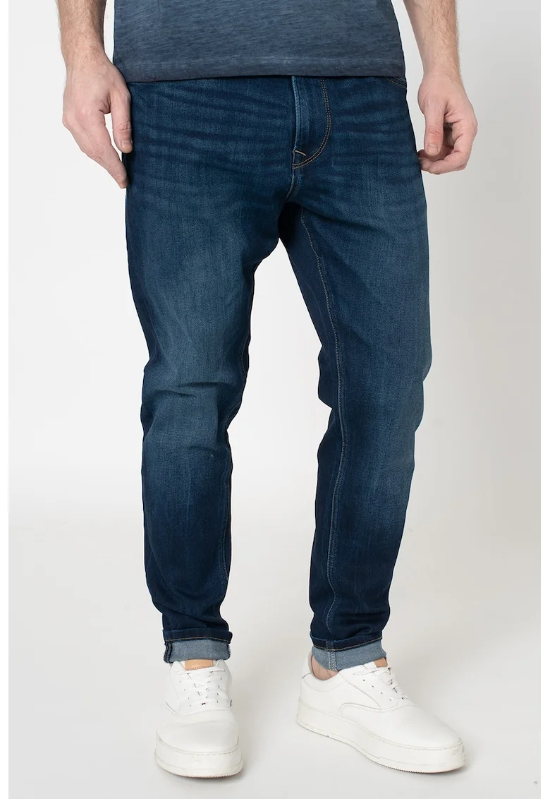 Blugi relaxed fit Johnson, Albastru pastel/Albastru inchis
