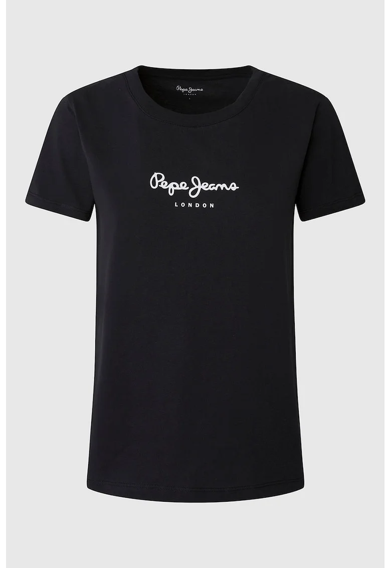 Tricou cu logo, Negru